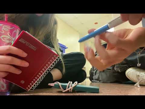 ASMR TAPPING ON SCHOOL SUPPLIES 🍀