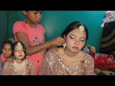 Soft Makeup, Elegant Saree & Gentle Hairstyling ASMR 🌸✨  makeover so calming and relaxing by riya❤️