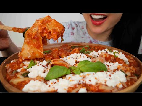 LASAGNA SOUP (ASMR EATING SOUNDS) NO TALKING | SAS-ASMR