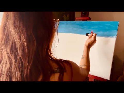 ASMR Relaxing Painting Session 🎨no talking #asmr #acrylicpainting 
