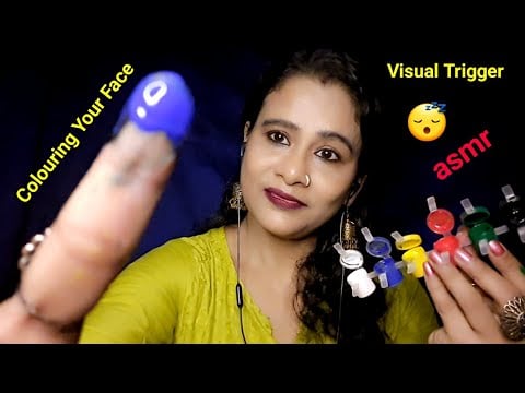 Asmr Colouring Your Face Like a Canvas 🎨✨( visual trigger) ASMR Roleplay for Sleep | Asmr Ghosal