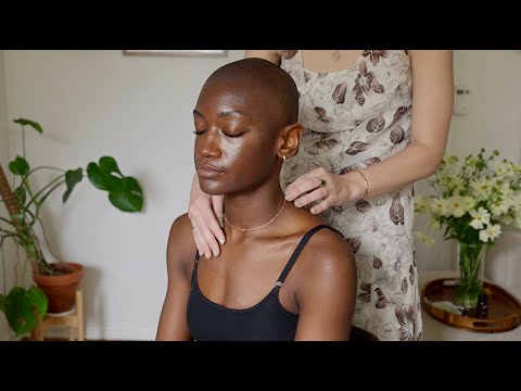ASMR Gentle Scratching, Jewelry Sounds, Shoulder Massage On Thomasina 🌸 (Whisper, Real Person ASMR)