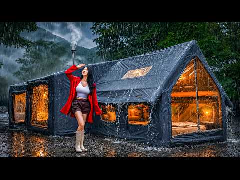 ☔️ RAINY CAMPING WITH A 3-ROOM AIR TENT