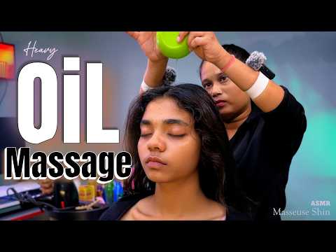 Satisfying Heavy Oil Head Massage ASMR for Deep Relaxation & Stress Relief Session by Masseuse Shin