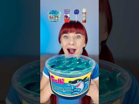 ASMR Giant Gummy Sharks, Lollipos Eating #gummy #mukbang