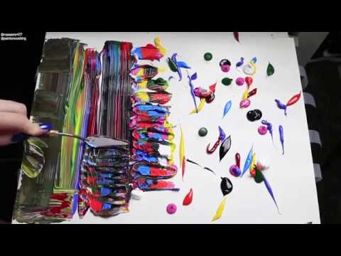 ASMR Art | Acrylics | Painting | Paint Smooshing | Visual | Paint/tape pulling |