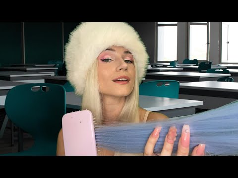 ASMR Eastern European Exchange Students Plays With Your Hair in Class AGAIN (Accent, Roleplay)