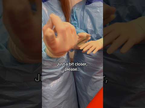 A little closer, please…we’re going to check this first quickly.. #medicalexam #latexgloves