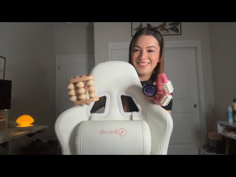 ASMR| Massaging chair (You are the chair)- using tools and hands 🤭
