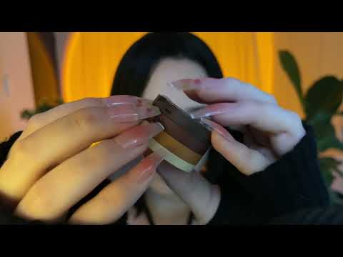 *one minute asmr* eyeshadow stack tapping & scratching (no talking)