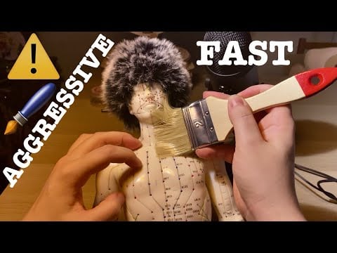 ASMR|⚠️MY ACUPUNCTURE DOLL HAS HAIR!MASSAGE SCRATCHING GRIPPING BRUSHING! FAST AGGRESSIVE. ITA/ENG