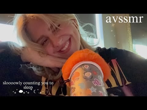 ASMR|| slowly counting you to sleep! (clicky whispers, tapping, gum chewing, visual triggers)