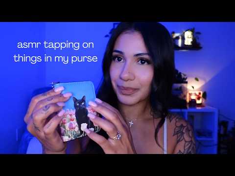 ASMR | What's in My Purse Tapping, Rummaging, Whispering