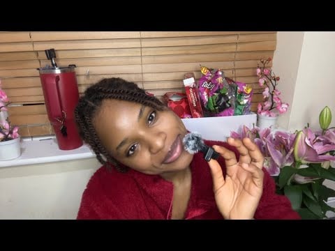ASMR Gum Chewing & Whispering ✨ (showing you my flowers) 😊