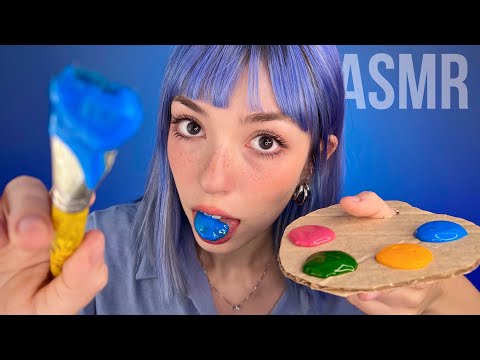 ASMR SPIT PAINTING COM TINTA FAKE 🎨