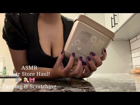 ASMR • Hair Store Haul!💇🏼‍♀️🎀 • Tapping & Scratching on Items