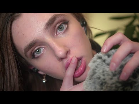 ASMR- WET LENS KISSES AND CLOSE UP FLUFFY MIC BRAIN MASSAGE FOR LAYERED TINGLES