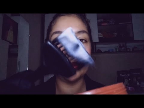 ASMR Pintando seu cabelo: aplicando a tintura com luvas e pincel de cabelo, lavando e penteando 🧴✨