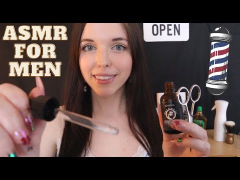 ASMR for Men | Beard Cut & Pamper (Roleplay, Beard Oil, Brushing) Barbershop