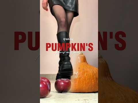 Demon Crushers vs. Mr. Pumpkin's Army! Boots Crushing Food! Oddly Satisfying! ASMR