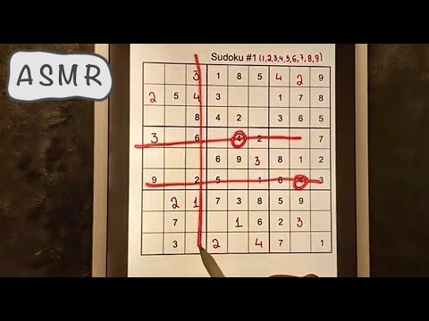 ASMR - Showing you how to solve Sudoku Puzzles to Sleep - whispering - Clicky sounds - iPad Sounds