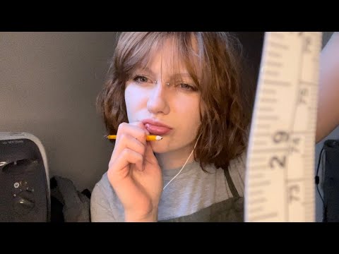 asmr mumbling and measuring 📝 examining you with inaudible / unintelligible whispers