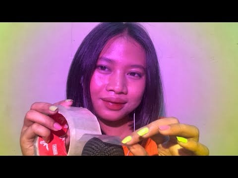 ASMR "rare" packaging tape trigger sounds (tapping, scratching, sticky tape and crinkles) | 🇵🇭