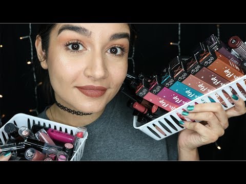 ASMR Makeup Collection (Lipsticks) ♡ Close Up Whispers, Makeup Rummaging & Tapping