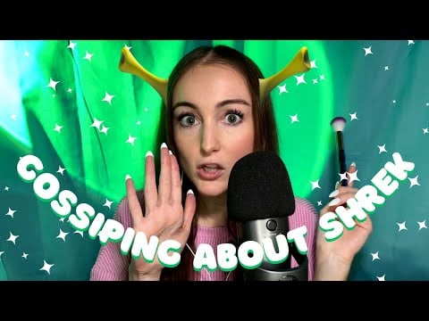 ASMR 💚 Gossiping the Plot of Shrek While Doing Your Makeup (gum chewing, makeup sounds, whispering)