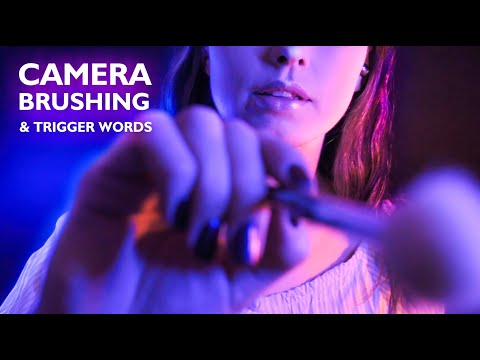 ASMR BRUSHING YOUR FACE, ASMR SOFT WHISPERS AND TRIGGER WORDS, ASMR SOFT SLOW WHISPER