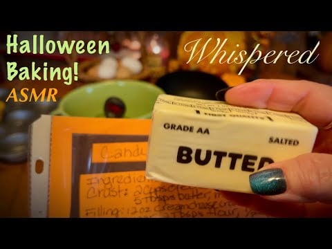 Halloween baking! (Whispered version) Candy Corn Cheesecakes! Stirring, measuring & mixing!