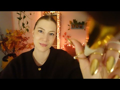 ASMR 🌧️ Rainy Gratitude Affirmations & Hand Movements, Face Brushing 😴
