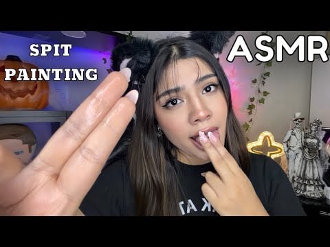 ASMR ESPAÑOL / SPIT PAINTING EXTRA INTENSO Y REALISTA + BABA POR TU CARITA (100 % relajante)
