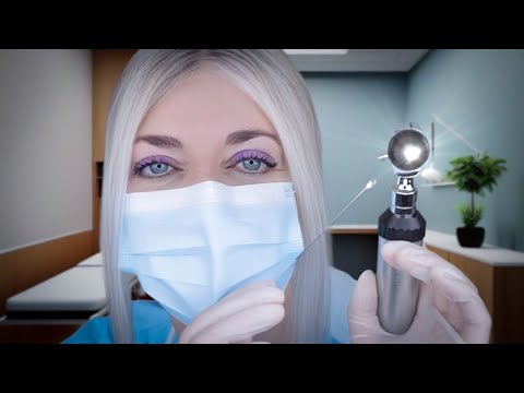 ASMR Ear Exam & Deep Ear Cleaning - Otoscope, Fizzy Drops, Picking, Brushing, Gloves. Long & Tingly!