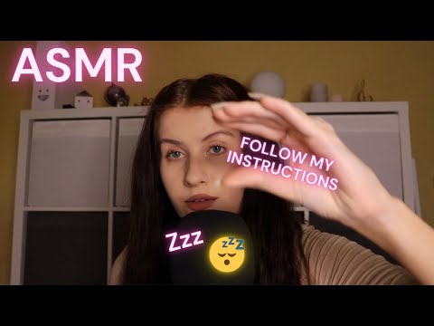 ASMR Follow My Instructions 🌙 (eyes open & closed) whispered to make you sleepy 🥱😴