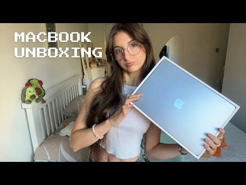 ASMR MacBook Air M3 unboxing!💻 (box tapping, scratching, rubbing, whispers)