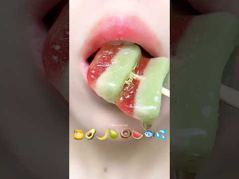 Asmr Eating Emoji Food 🍩💦🥑 Next??? #asmr #mukbang #eatingsounds #satisfying #meoasmr