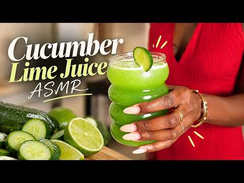 ASMR Making Fresh Cucumber Citrus Lime Juice 🥒🍋 | So Refreshing!