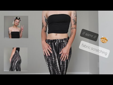 ASMR | Fabric Scratching & Rubbing on Stretchy Tie-Dye Flared Leggings 🖤