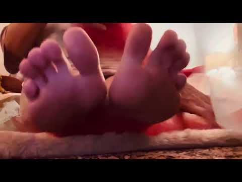 ASMR bare feet and fabric relaxing