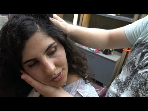 ASMR female calming chair massage + NECK CRACK + female back,neck,head,arm,palm,foot,sleep massage