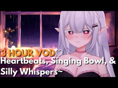 ASMR Heartbeats, Singing Bowl, & Silly Whispers! ~ ♡ (Binaural) (3DIO)