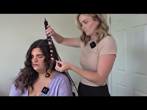 ASMR Perfectionist Real Person Hair Curling + Bun Up Do - Finishing Touches