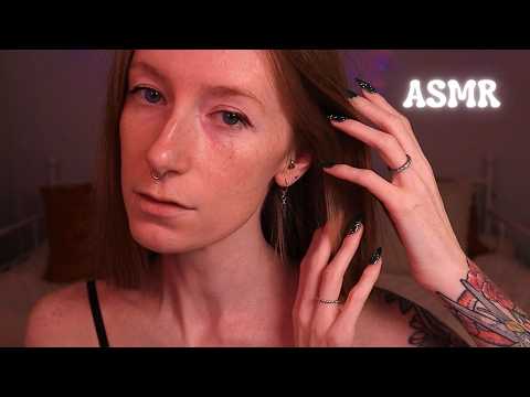 ASMR Super delicate hairline & scalp scratching 🌹 (Natural red hair, long nails)