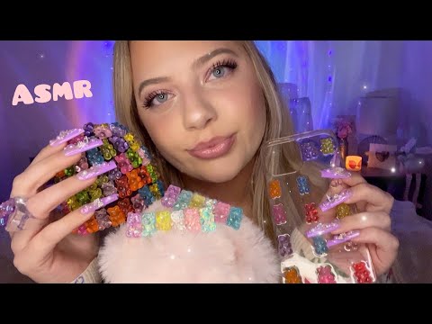 Asmr Fall Asleep Fast to Gummy Bear Triggers! Textured Scratching & Long Nails 💖