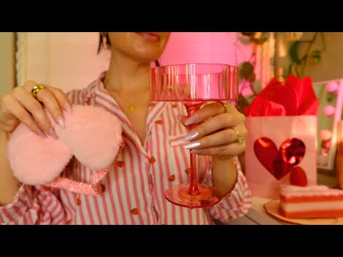 ASMR Galentines Spa Night🧖‍♀️💖 Soft Spoken 💖 Skincare, Pampering, Treats and Gifts