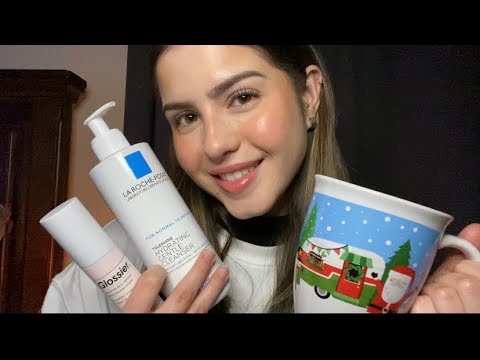 ASMR - Hago tu Skincare de Noche para DORMIR ♡ (layered sounds, tapping, whispering)