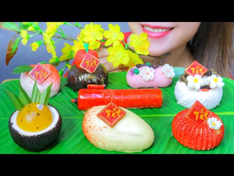 ASMR EATING TẾT VERSION MOUSSE CAKES , EATING SOUNDS | LINH-ASMR