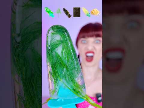 ASMR Spaghetti Ice Cream, Nori Ice Cream, Green Grass  #mukbang