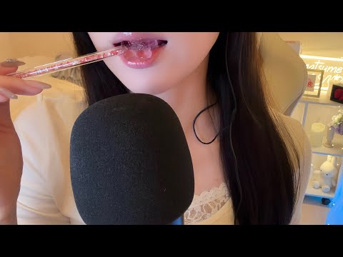 【ASMR】脳がとろける🤤ガラスのスプーンでマウスサウンド🌸🥄Mouth Sounds with a Glass Stirrer